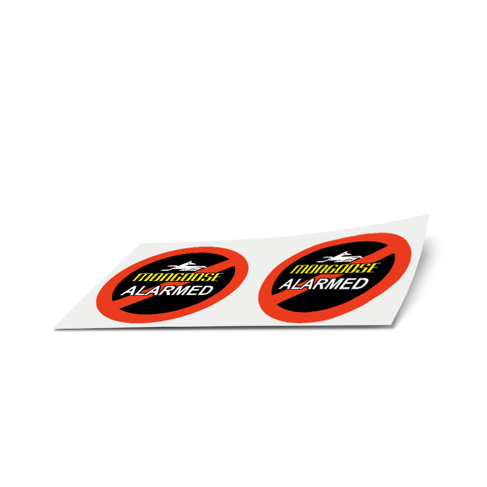 SET OF TWO MONGOOSE EXTERNAL WINDOW STICKERS