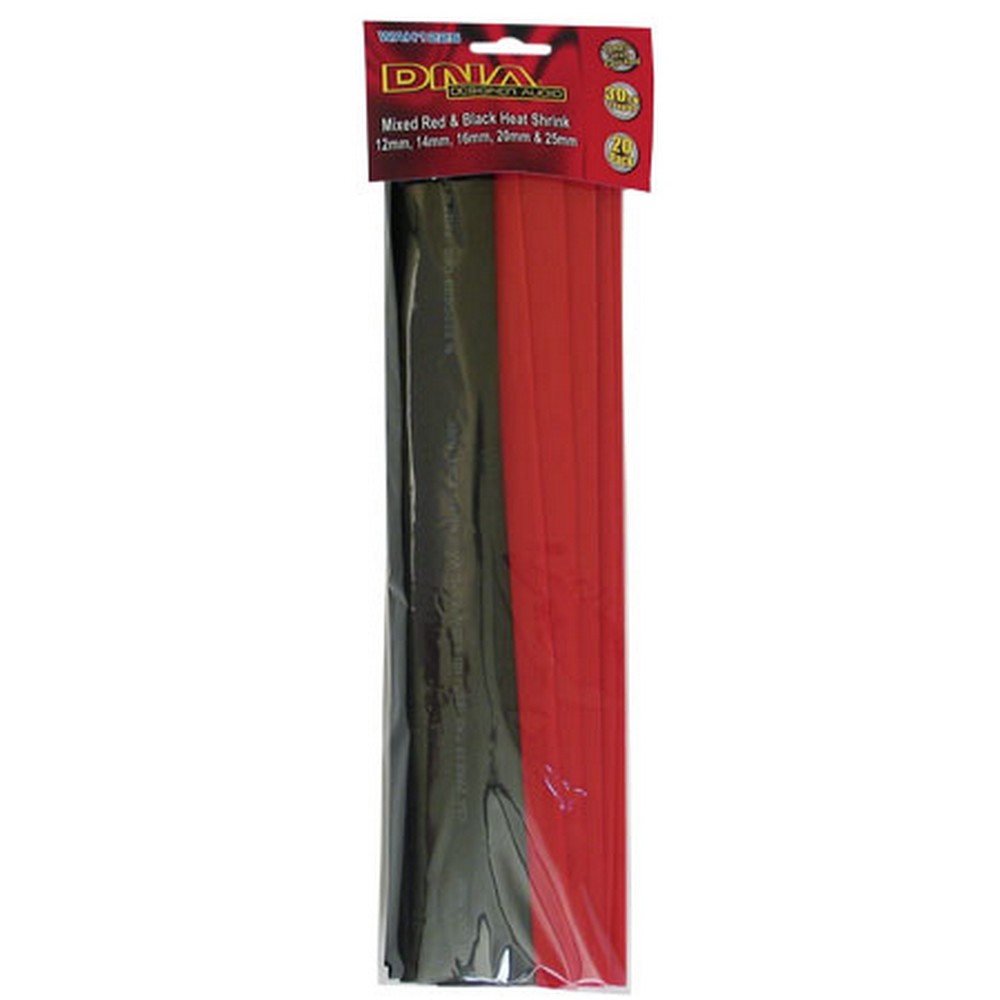 HEATSHRINK 12 - 25MM RED & BLACK (20 PACK)